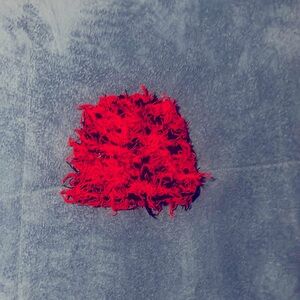 Red Fuzzy Knit Beanie